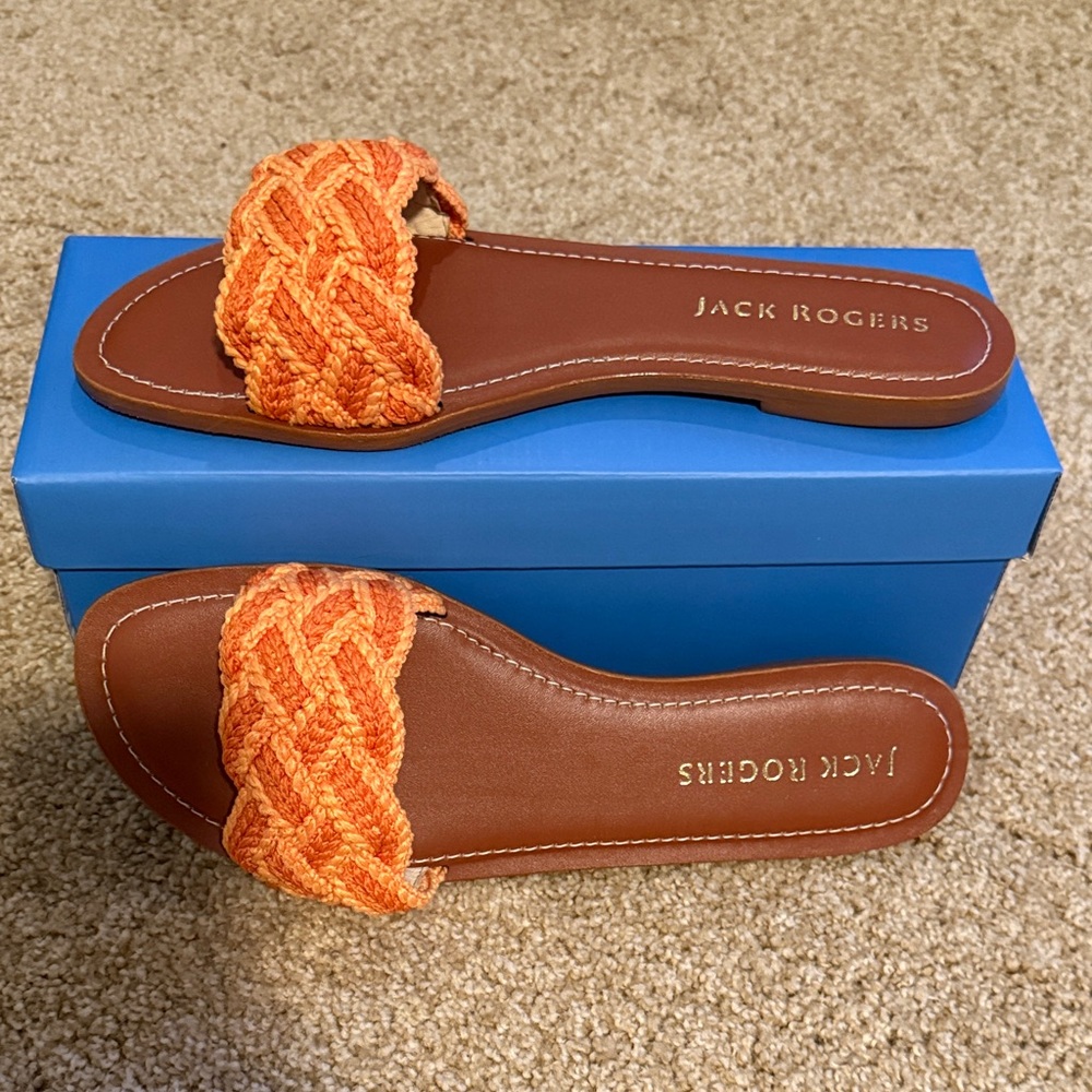 Jack Rogers Women's Sandals in Orange Braided Design